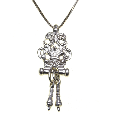 Coliere si lanturi argint - Lant lung argint cu fob antic