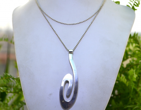 Lant lung Bead cu pandant argint Spirala Koru [4]