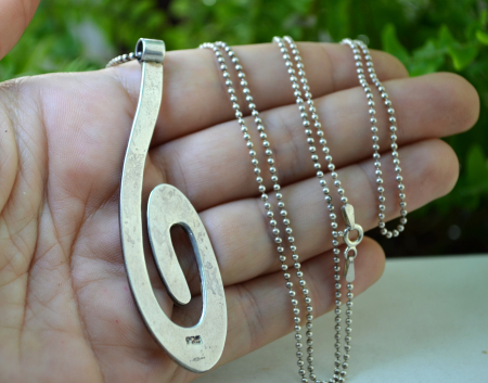 Lant lung Bead cu pandant argint Spirala Koru [2]