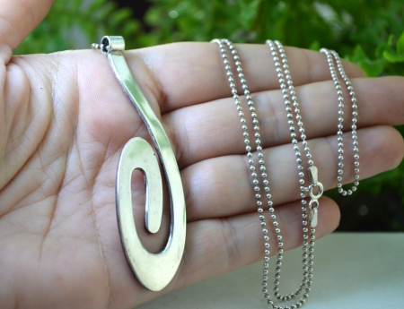 Lant lung Bead cu pandant argint Spirala Koru [1]