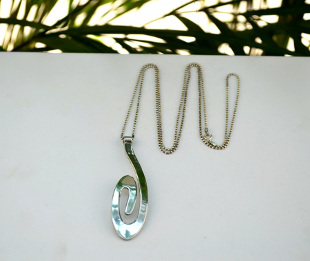 Lant lung Bead cu pandant argint Spirala Koru [3]