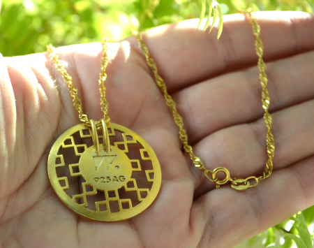 Lant Rope cu pandantiv argint aurit, semnat, Kianit [2]