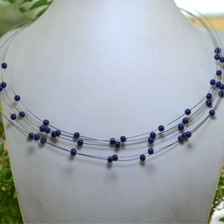 Titlu Colier argint vintage cu Murano Glass Blue Cobalt, Space Age A Vintage Collection [3]