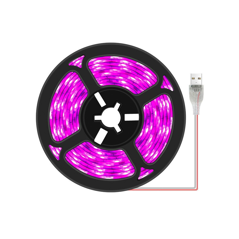Banda led pentru cresterea plantelor, lumina roz-violet, rezistenta la apa, conectare usb, fixare prin lipire, 3 metri, 180 leduri [11]