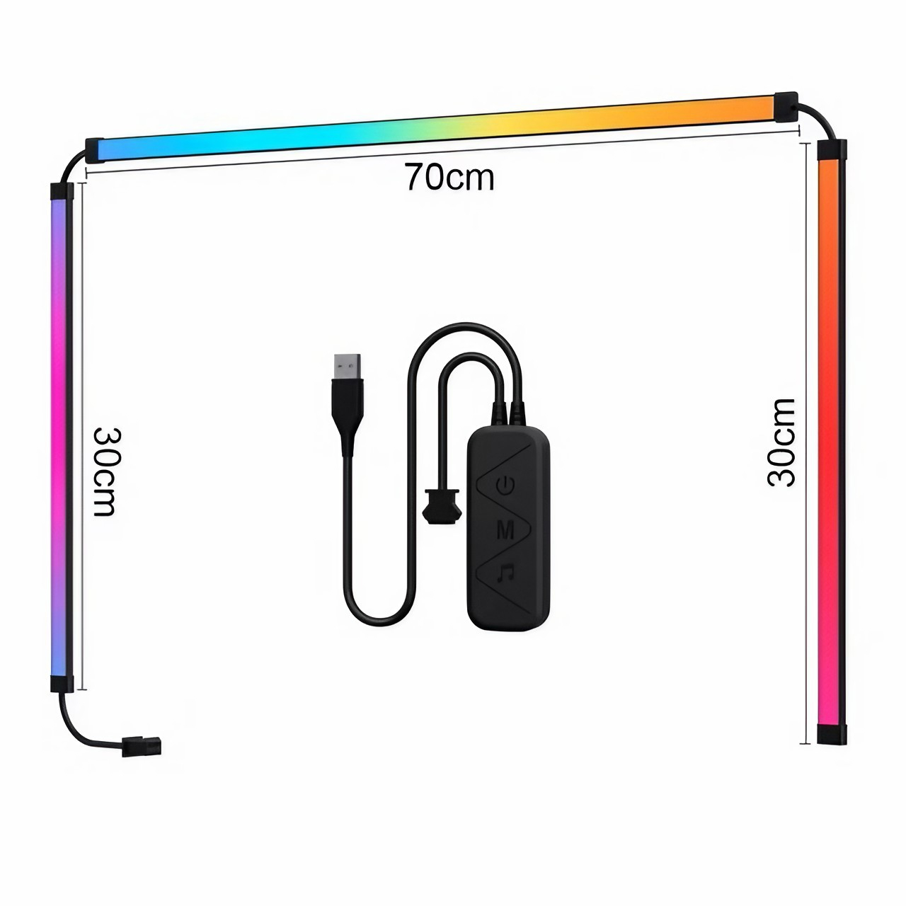 Banda led smart AxaCube® pentru monitor calculator de 34 inch, RGB, sincronizare lumini, backlight, control prin aplicatie dedicata si telecomanda pe fir, conexiune USB, compatibil Windows si Mac OS [11]