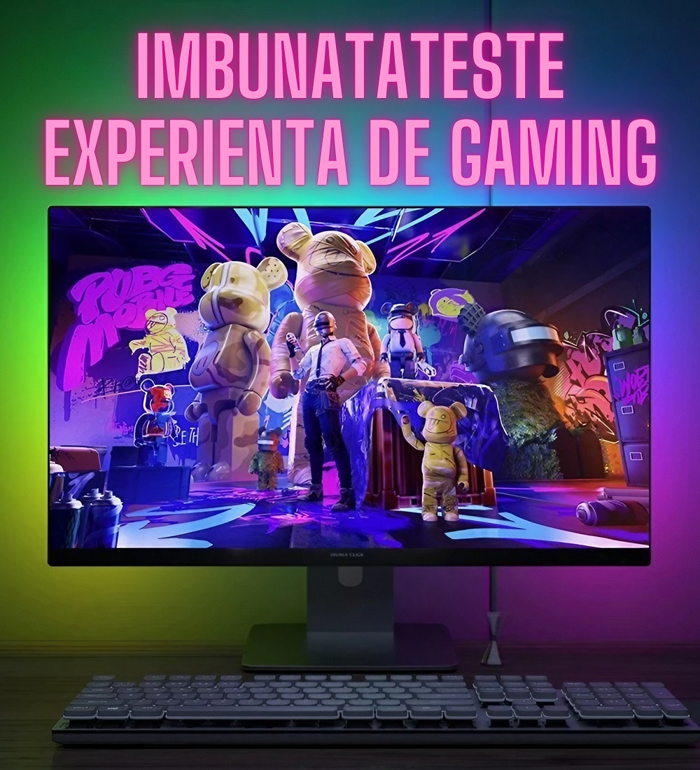 Banda led smart AxaCube® pentru monitor calculator de 34 inch, RGB, sincronizare lumini, backlight, control prin aplicatie dedicata si telecomanda pe fir, conexiune USB, compatibil Windows si Mac OS [5]