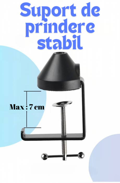 Brat pentru microfon AxaCube®, suport reglabil, rotatie 360°, greutate suportata 1.5 kg, negru [5]