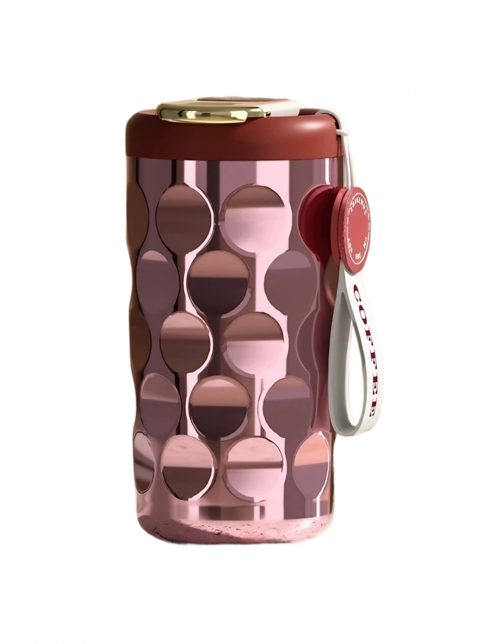 Cana termos AxaCube®, pentru cafea, capuccino, 410 ml, interior otel inoxidabil 316 captusit cu strat ceramic, izolare termica multistrat cu vacuum, ecran afisare temperatura, roz [1]