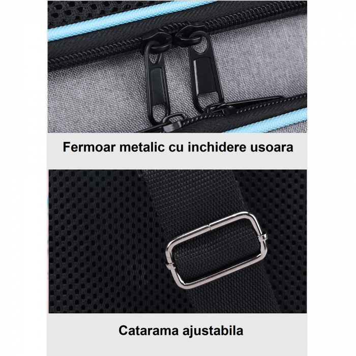 Geanta de transport pentru animale de companie mici AxaCube®, pisici, caini, laterale extensibile, plasa de aerisire, pliabila, baza rezistenta, buzunare laterale, 47 X 28 X 28 cm [11]