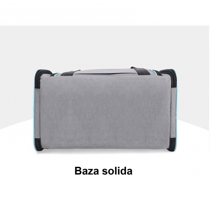 Geanta de transport pentru animale de companie mici AxaCube®, pisici, caini, laterale extensibile, plasa de aerisire, pliabila, baza rezistenta, buzunare laterale, 47 X 28 X 28 cm [4]