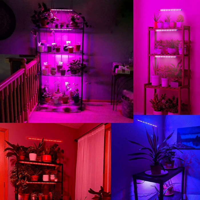 Kit 3 benzi LED pentru cresterea plantelor AxaCube®, 144 leduri, 22.5 W, 900 lumeni, IP44, timer, reglare culoare si intensitate luminoasa, telecomanda pe fir, alimentare USB [7]