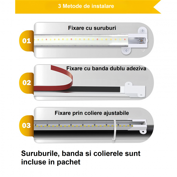 Kit 4 benzi LED pentru cresterea plantelor AxaCube®, 192 leduri, 30 W, 3200 lumeni, IP65, timer, reglare culoare si intensitate luminoasa, control prin telecomanda IR si pe fir, alimentare 12V [4]