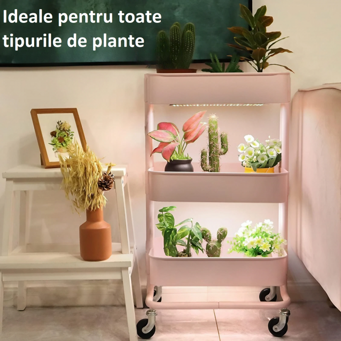 Kit 4 lampi cu lumina pentru cresterea plantelor AxaCube®, 20W, 540 leduri, dimabile, telecomanda pe fir, timer, 30 x 8 cm [6]