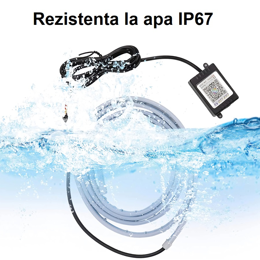 Kit banda led auto AxaCube® cu montare sub capota masinii, RGB, control prin aplicatie dedicata si telecomanda, joc de lumini, rezistenta la apa, 120 cm [11]