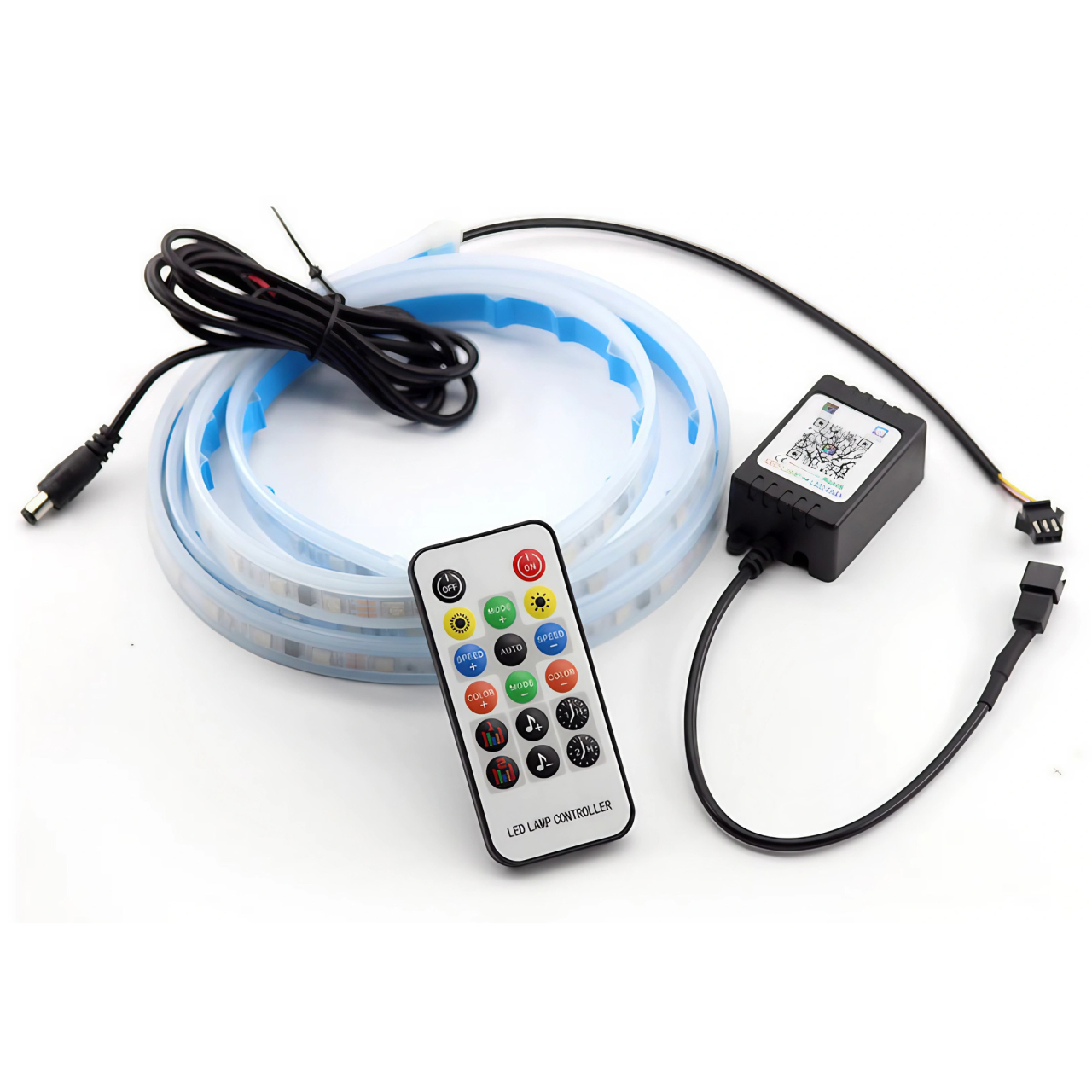 Kit banda led auto AxaCube® cu montare sub capota masinii, RGB, control prin aplicatie dedicata si telecomanda, joc de lumini, rezistenta la apa, 120 cm [2]