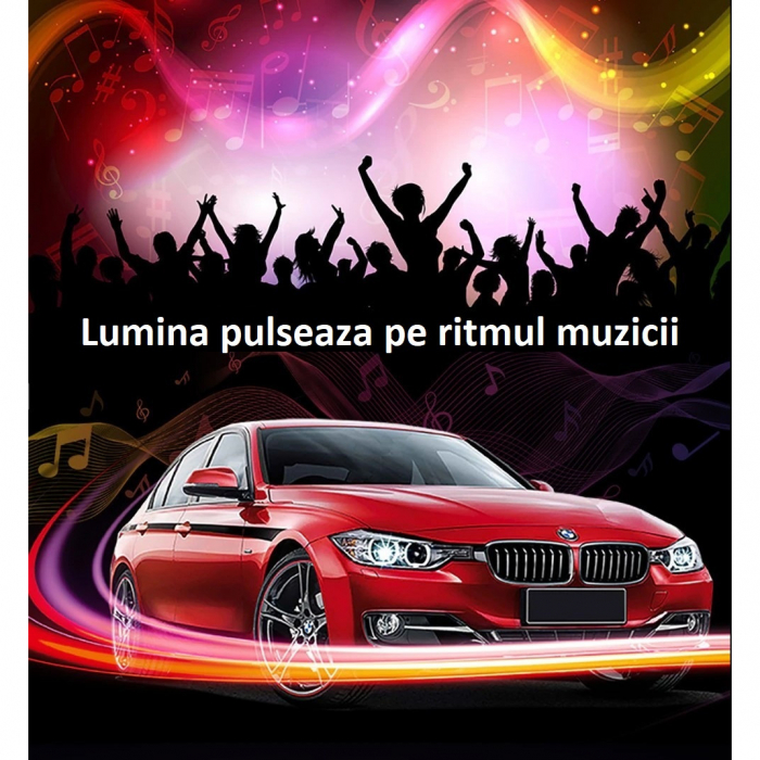 Kit banda led auto AxaCube, cu montare sub masina, RGB, bluetooth, aplicatie dedicata, telecomanda, joc de lumini, rezistent la apa, 2 x 90 cm si 2 x 120 cm [5]
