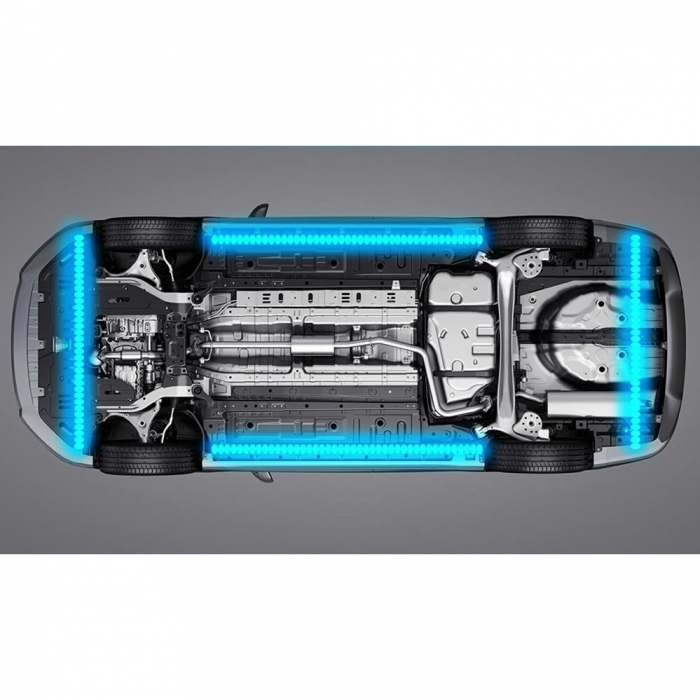 Kit banda led auto AxaCube, cu montare sub masina, RGB, bluetooth, aplicatie dedicata, telecomanda, joc de lumini, rezistent la apa, 2 x 90 cm si 2 x 120 cm [12]