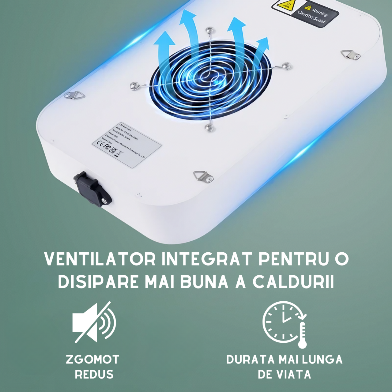 Lampa led AxaCube pentru cresterea plantelor, spectru complet, 588 LED-uri, 100W, dimabila, ventilator racire incorporat, alimentare 100 - 277 V, 31 x 21 x 5 cm [6]