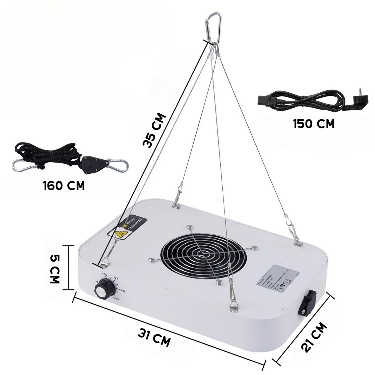 Lampa led AxaCube pentru cresterea plantelor, spectru complet, 588 LED-uri, 100W, dimabila, ventilator racire incorporat, alimentare 100 - 277 V, 31 x 21 x 5 cm [3]