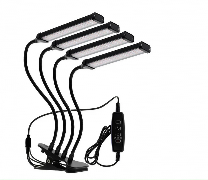 Lampa led cu 4 capete luminoase pentru cresterea plantelor AxaCube®, 35W, lumina rosie si albastra, 420 de LED-uri SMD 2835, control prin telecomanda pe fir, reglare intensitate luminoasa [6]