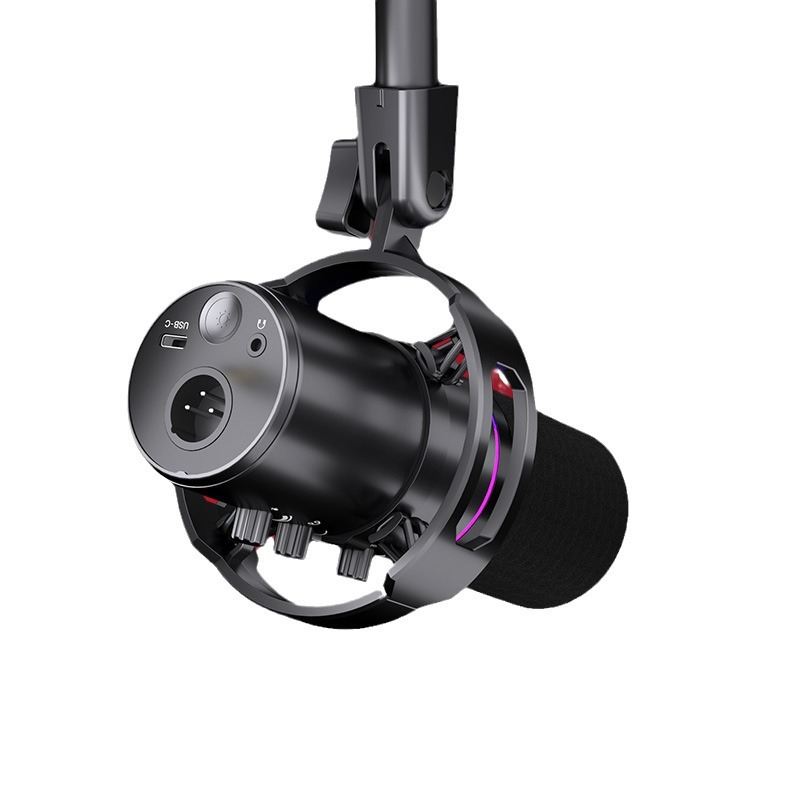 Microfon AxaCube® pentru gaming, inregistrari, streaming, youtube, cardioid, monitorizare in timp real, functie mute, lumina RGB, brat ajustabil, conexiune XLR si USB, compatibil Windows, Apple si PS [11]