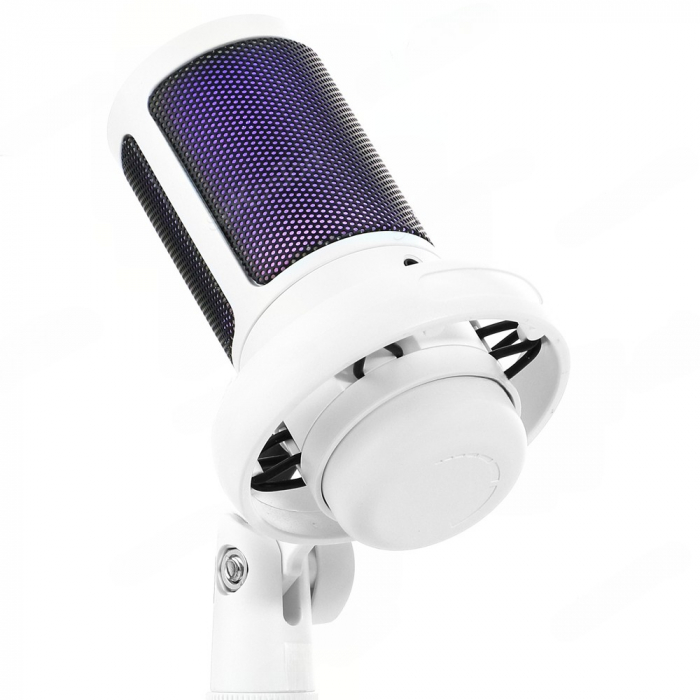 Microfon condensator AxaCube® pentru gaming, inregistrari, streaming, youtube, zoom, reducere zgomot fundal, functie mute, cardioid, lumina RGB, filtru pop, compatibil Windows, MacOS, PS4, PS5, conexi [8]