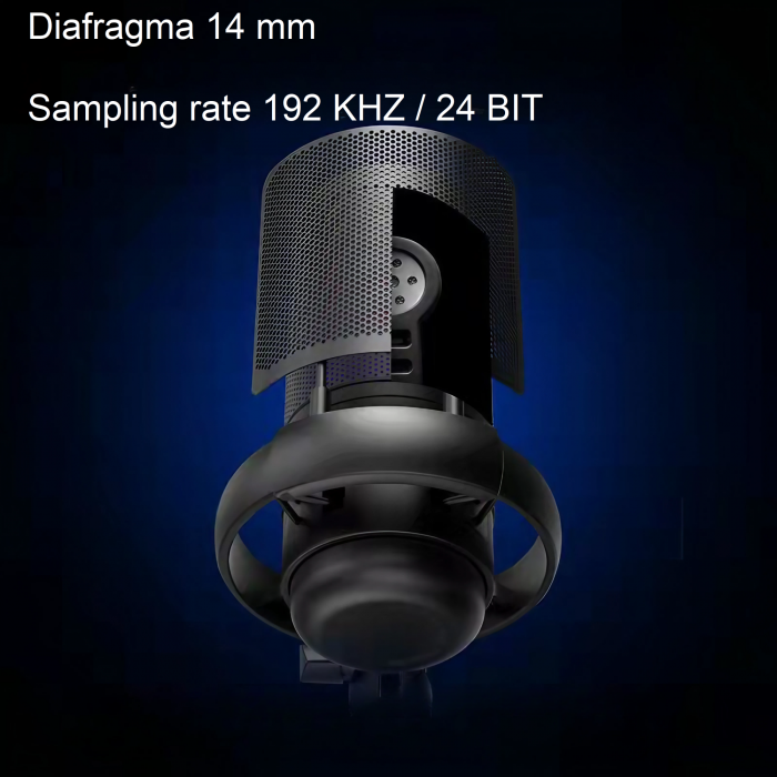 Microfon condensator AxaCube® pentru gaming, inregistrari, streaming, youtube, zoom, reducere zgomot fundal, functie mute, cardioid, lumina RGB, filtru pop, compatibil Windows, MacOS, PS4, PS5, conexi [11]