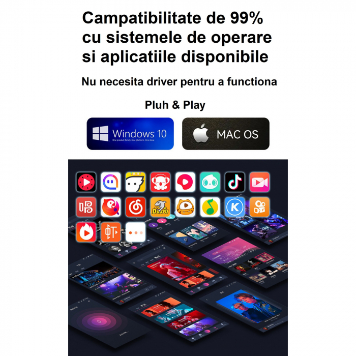 Microfon condensator AxaCube® pentru gaming, streaming, inregistrari, zoom, lumina RGB, cardioid, compatibil Windows, MacOs, conexiune USB [6]