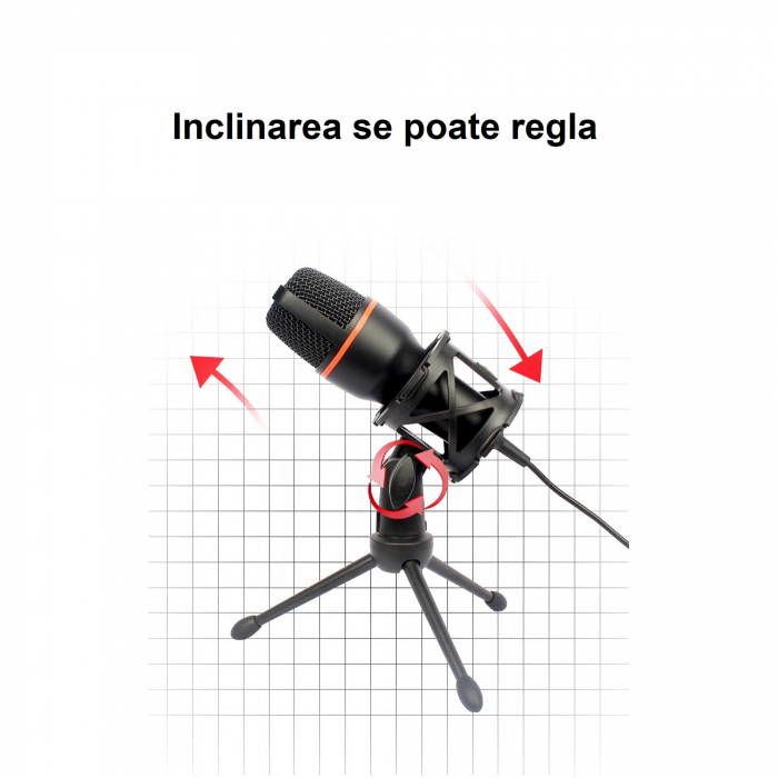 Microfon condensator AxaCube® pentru gaming, streaming, inregistrari, zoom, lumina RGB, cardioid, compatibil Windows, MacOs, conexiune USB [4]
