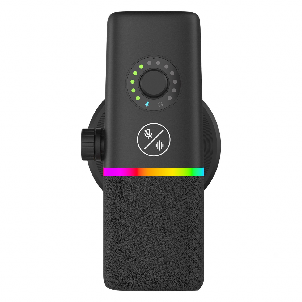 Microfon dinamic AxaCube cu brat, pentru podcast, streaming, gaming, conexiune XLR si USB, cardioid, lumina RGB, functie mute si reducere zgomot fundal, monitorizare in timp real, compatibil Windows, [10]