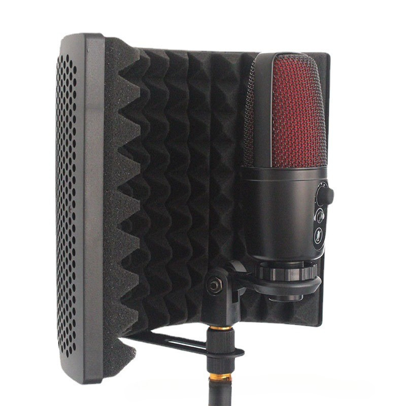 Panou acustic AxaCube pentru microfon, filtru pentru diminuare zgomot extern, burete antifonic, 3 placi reglabile, 28x19 cm [7]