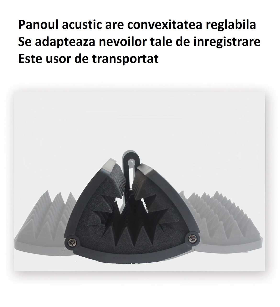 Panou acustic AxaCube pentru microfon, filtru pentru diminuare zgomot extern, burete antifonic, 3 placi reglabile, 28x19 cm [10]
