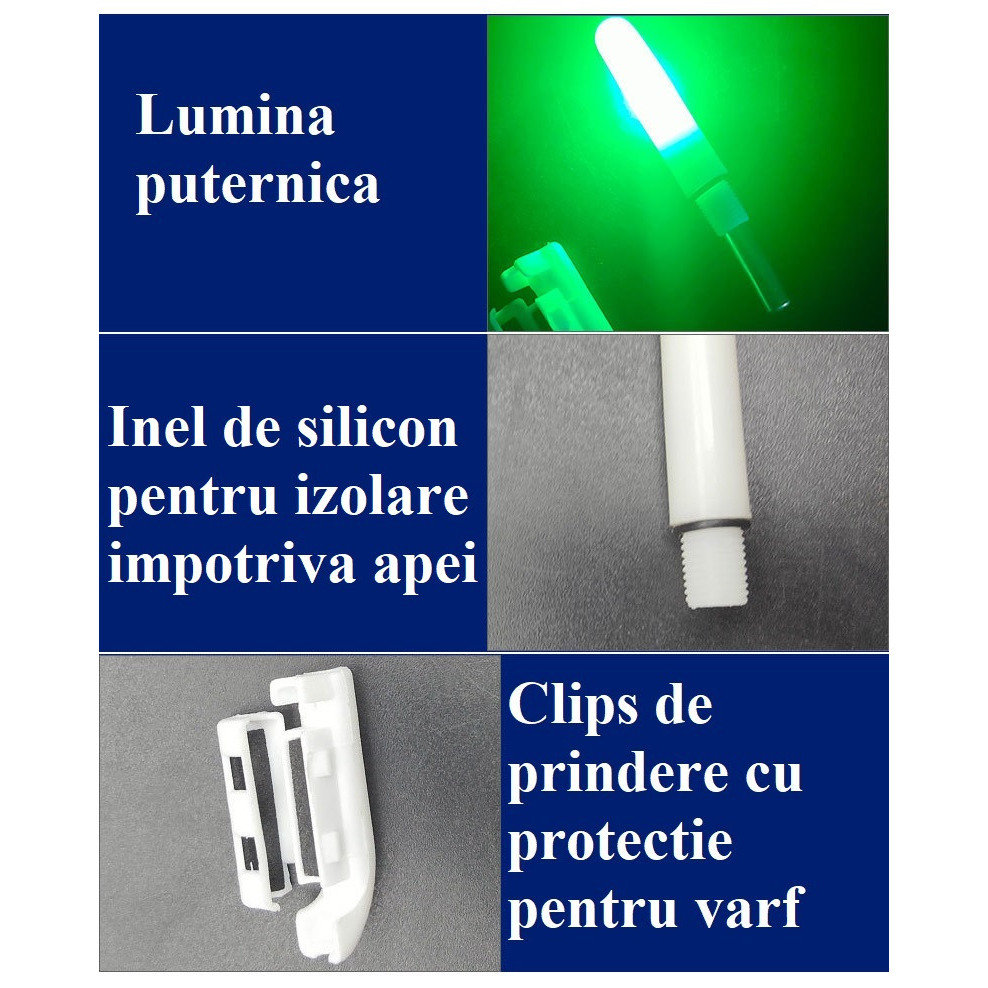 Semnalizator luminos pentru varf lanseta si feeder, lumina LED cu senzor de miscare al trasaturii, baterie CR425 inclus [2]