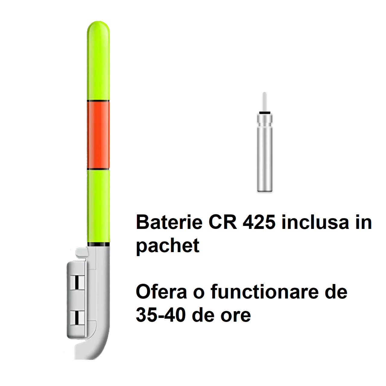 Semnalizator luminos pentru varf lanseta si feeder, lumina verde si rosie, baterie CR425 inclusa [3]