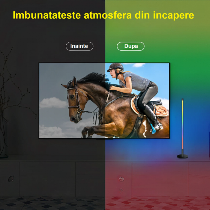 Set 2 lampi led smart AxaCube® pentru filme, gaming, RGB, lumina ambientala, sincronizare sonora, bluetooth, control prin telecomanda si aplicatie dedicata, conectare usb, 51 cm [7]