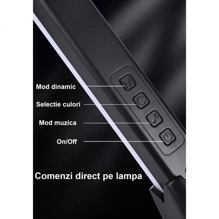 Set 2 lampi RGB AxaCube® pentru gaming, lumina ambientala, sincronizare sonora, control prin telecomanda, conectare usb, negru [2]