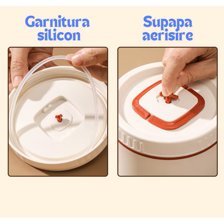 Set 3 caserole cu husa transport, interior otel inoxidabil 304, 1 caserola 400 ml, 1 caserola 500 ml si 1 caserola 600 ml, capac cu filet si garnitura silicon [2]