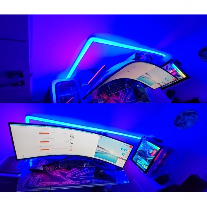 Set 8 buc bara LED RGBIC smart AxaCube®, lumina ambientala, sincronizare sonora, Wi-Fi, compatibil Google assistant si Alexa, control prin aplicatie dedicata si telecomanda [11]