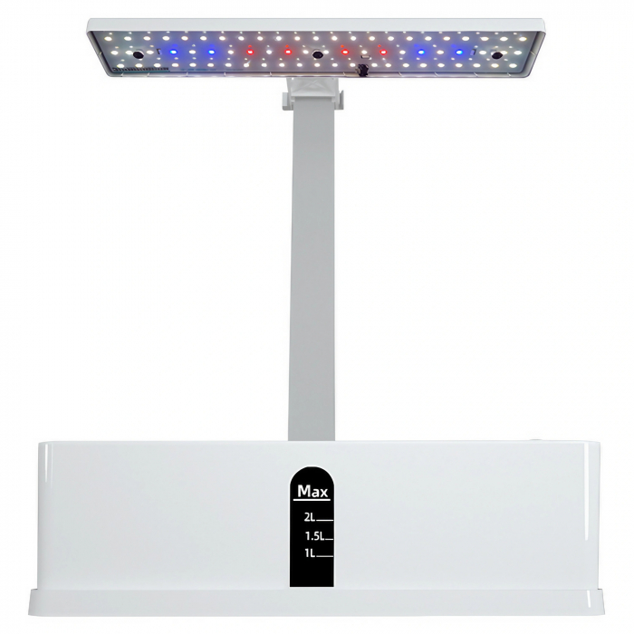 Set ghiveci hidroponic cu lampa de crestere a plantelor AxaCube®, 9 orificii plante, pompa oxigenare apa, 68 LED-uri, 15W, timer, alb [11]