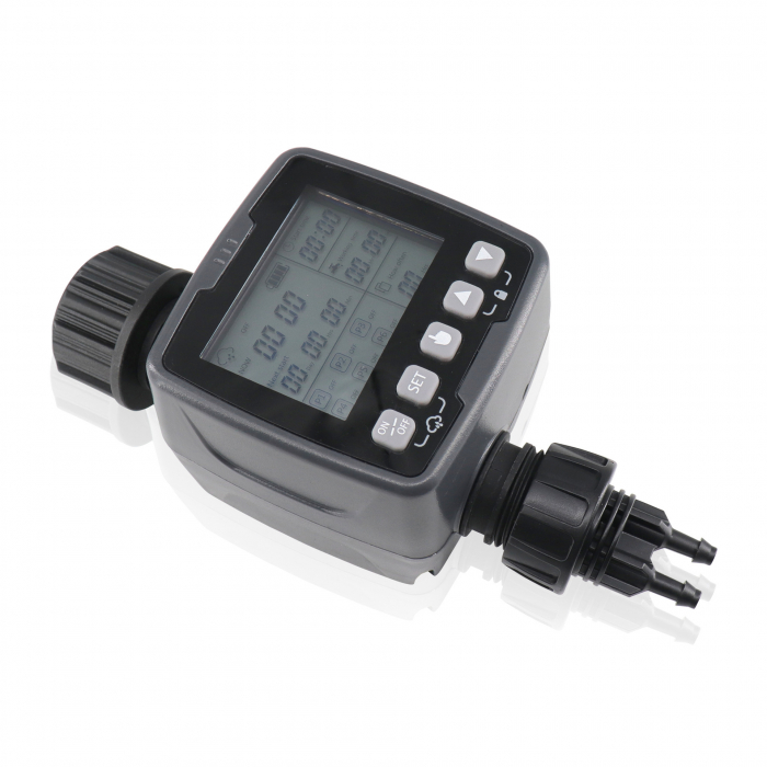 Sistem de irigare automat AxaCube pentru gradina, set cu 20 de atomizoare, senzor de ploaie, display LCD, IPX5, fixare la robinet [10]