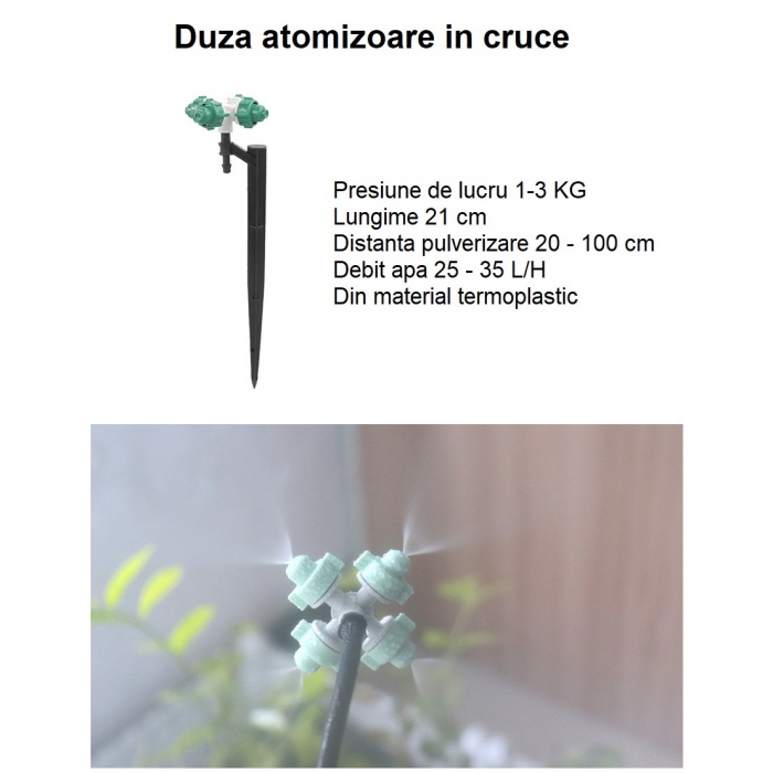 Sistem de irigare automat AxaCube pentru gradina, set cu 20 de atomizoare, senzor de ploaie, display LCD, IPX5, fixare la robinet [6]