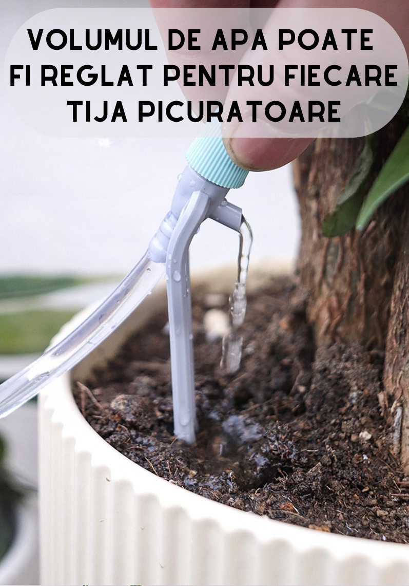 Sistem de irigare automat AxaCube pentru plante, set pentru 10 ghivece, udare prin picurare, tije picuratoare reglabile, temporizator, acumulator reincarcabil, ideal apartament/casa [5]