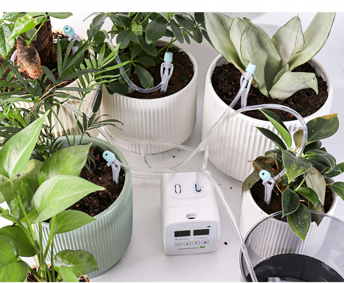 Sistem de irigare automat AxaCube pentru plante, set pentru 15 ghivece, udare prin picurare, temporizator, alimentare prin baterii sau conectare la retea, ideal apartament/casa [9]