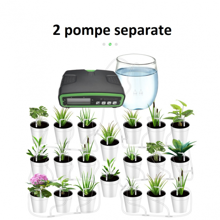 Sistem de irigare automat AxaCube pentru plante, set pentru 20 de ghivece, udare prin picurare, 2 pompe incorporate, temporizator, alimentare prin baterii sau conectare la retea, ideal apartament/casa [9]