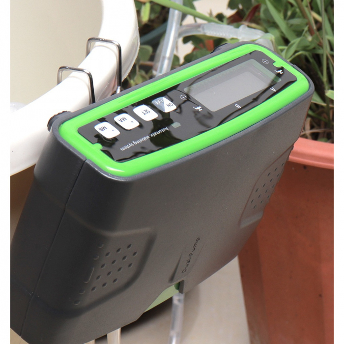 Sistem de irigare automat AxaCube pentru plante, set pentru 20 de ghivece, udare prin picurare, 2 pompe incorporate, temporizator, alimentare prin baterii sau conectare la retea, ideal apartament/casa [4]