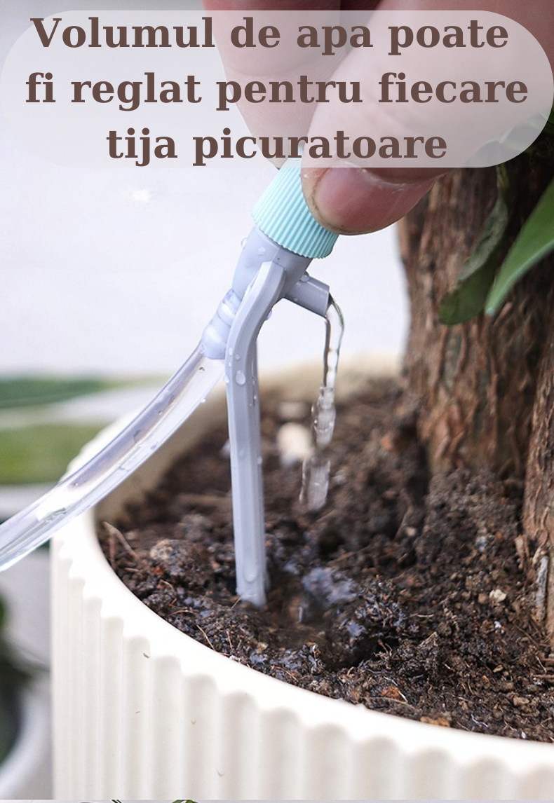 Sistem de irigare automat AxaCube pentru plante, set pentru 20 ghivece, 2 pompe incorporate, udare prin picurare, picuratoare reglabile, temporizator, alimentare prin baterii sau conectare la retea, i [9]