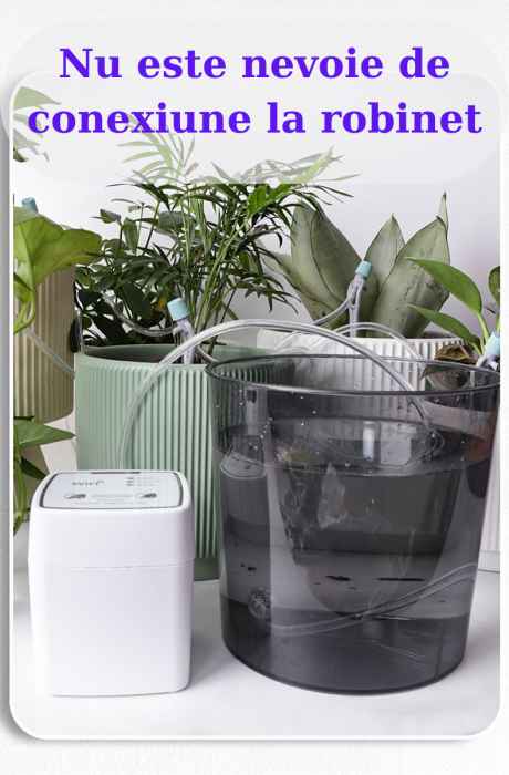 Sistem de irigare automat AxaCube pentru plante, WiFi 2.4 Ghz, set pentru 20 de ghivece, udare prin picurare, 2 pompe incorporate, temporizator, alimentare prin baterii sau conectare la retea [2]