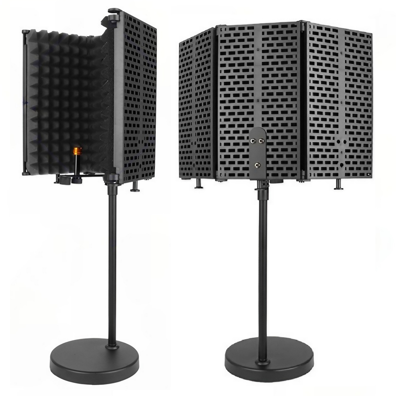 Suport de birou pentru microfon AxaCube® cu panou acustic, anti-ecou, burete antifonic, baza metalica, reglabil, pentru inregistrari, podcast, streaming [6]