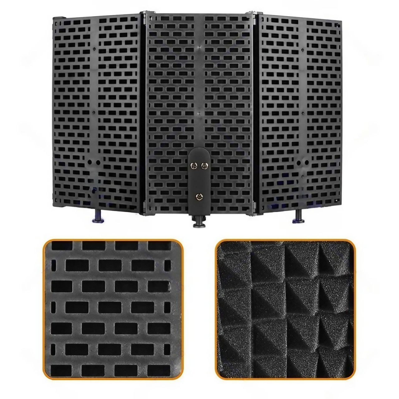 Suport de birou pentru microfon AxaCube® cu panou acustic, anti-ecou, burete antifonic, baza metalica, reglabil, pentru inregistrari, podcast, streaming [2]