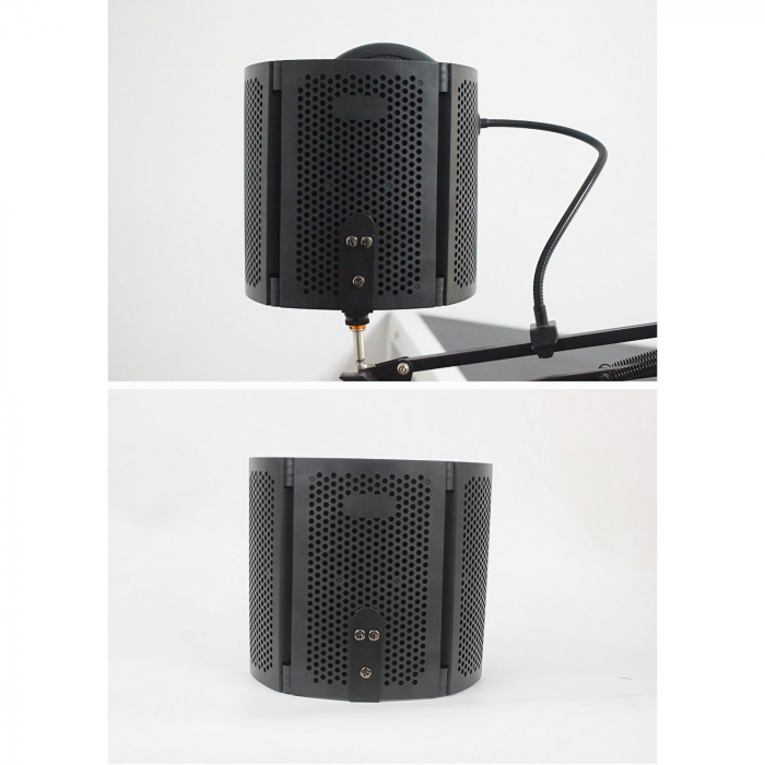 Suport de microfon AxaCube® cu filtru pop si panou acustic integrat, anti-ecou, burete de antifonare, reglabil, negru [6]